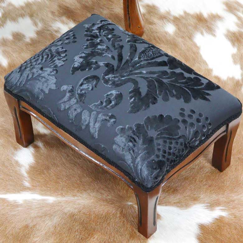 骨董椅子フットスツール ブラックオットマン 【公式通販】